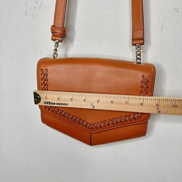 NWOT Sandro Camel Leather Crossbody Bag Lou MM Curcuma Adjustable Strap Purse - Picture 14 of 15
